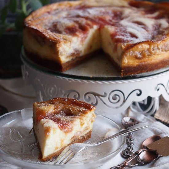 Rhubarb mousse cheesecake