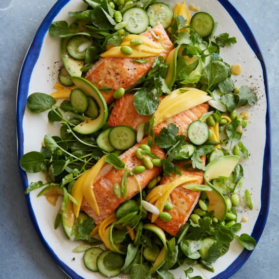 Loaded Sesame Ginger Salmon Salad