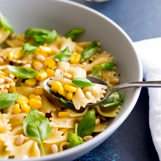 Summer Pasta w/ Sweet Corn & Basil