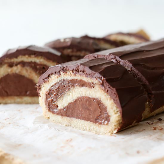 Sugar-Free Nutella Cake Roll