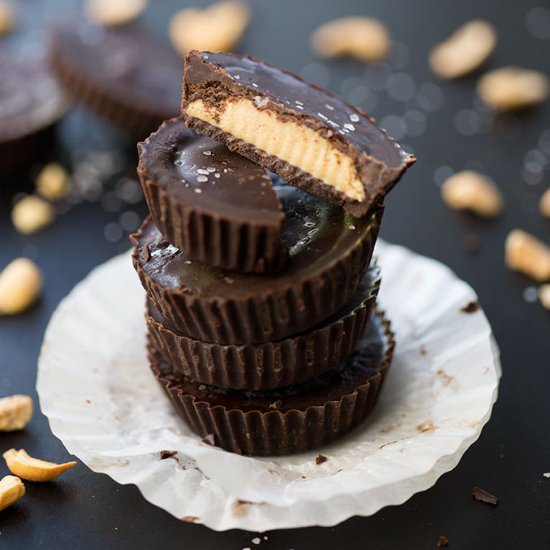 Dark Chocolate Cashew Butter Cups