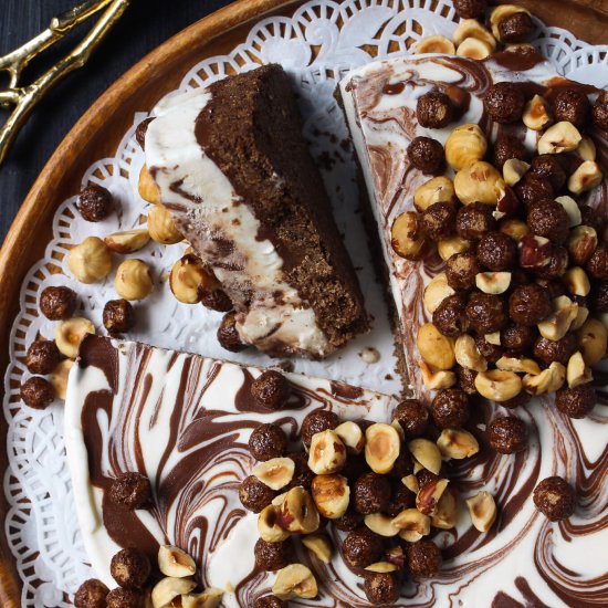 Nutella Swirl Ice Cream Cake