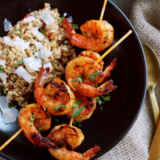 Spanish Grilled Shrimp Skewers