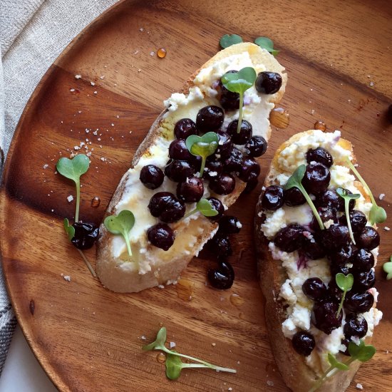 Roasted Grape & Ricotta Toast