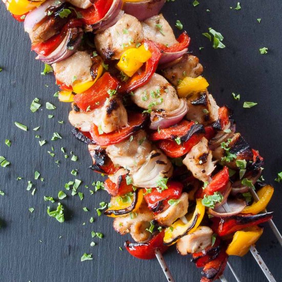 Simple Chicken and Veggie Kebabs