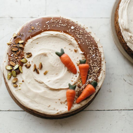 Carrot Cake with Hawaij and Tahini