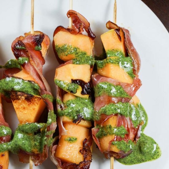 Grill Cantaloupe Prosciutto Skewers