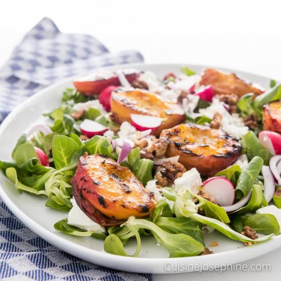 Salad with Grilled Peaches and Feta