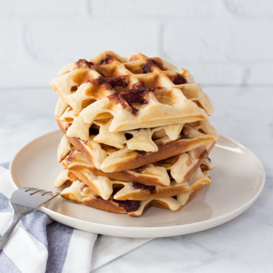 Red Bean Mochi Waffles