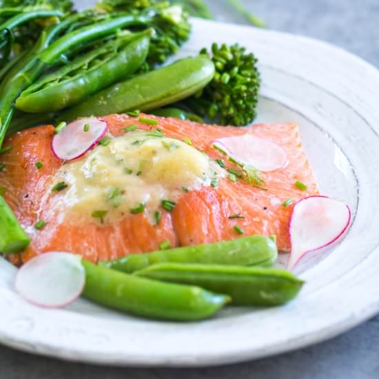 Wild Salmon with Miso Chive Butter