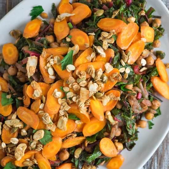 Chickpeas, Chard & Roasted Carrots