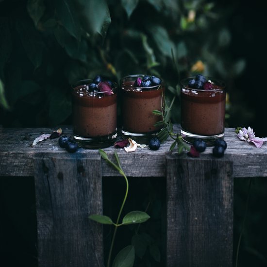 Blueberry Chocolate Cashew Mousse