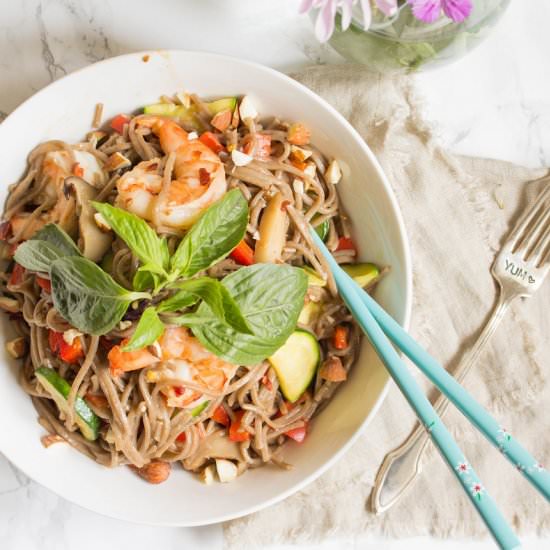 Sesame Shrimp Vegetable Soba Noodle