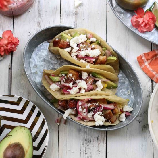 Crispy Pork Tacos with Salsa Verde