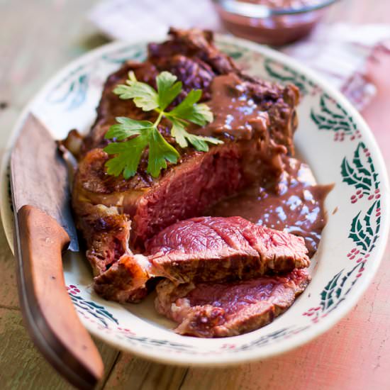 Beef rib and red wine sauce