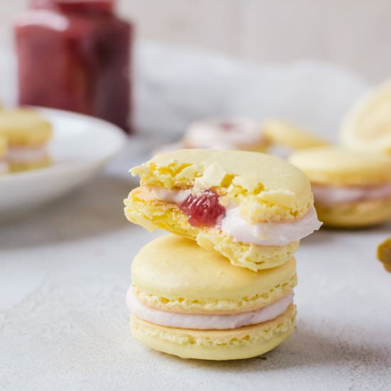 Rhubarb Lemon Macarons