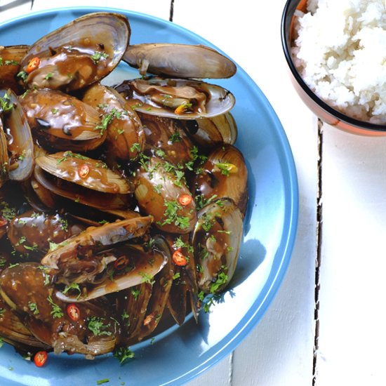 Razor Clams in Black Bean Sauce