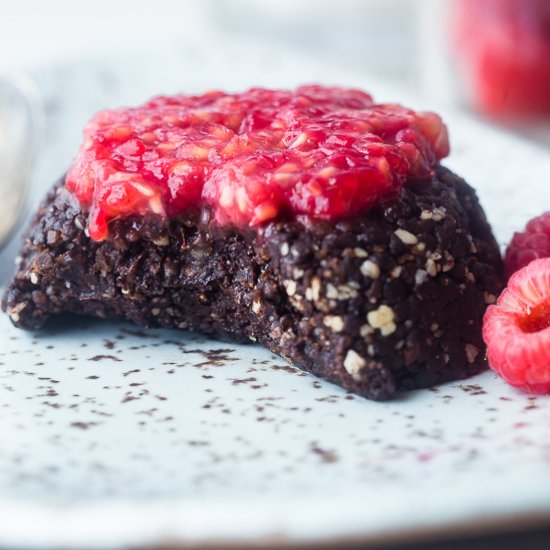 Single Serve Raw Raspberry Brownie