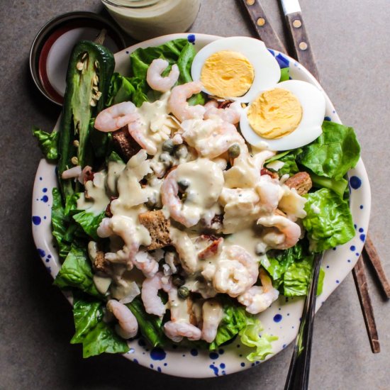 Spicy Caesar Salad with Shrimp