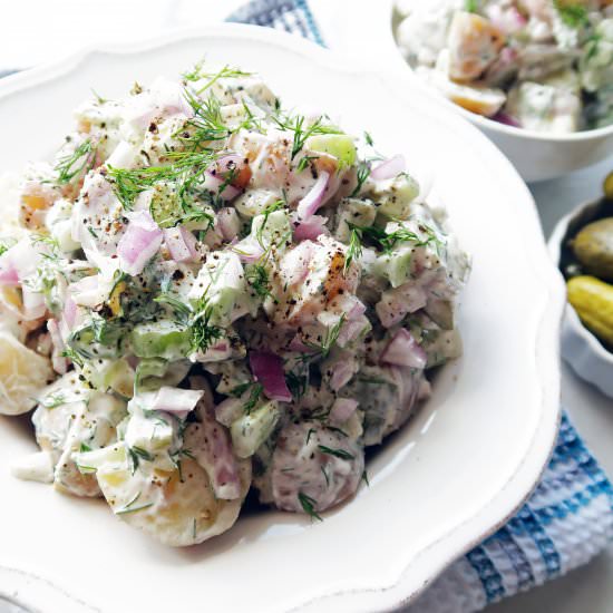 Dill Pickle Yogurt Potato Salad