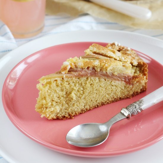 Sponge Cake with Rhubarb & Cardamom