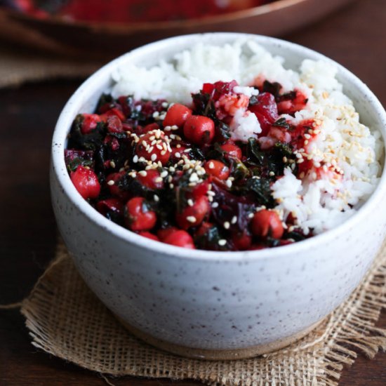 Roasted Beet, Miso, and Chickpea Curry