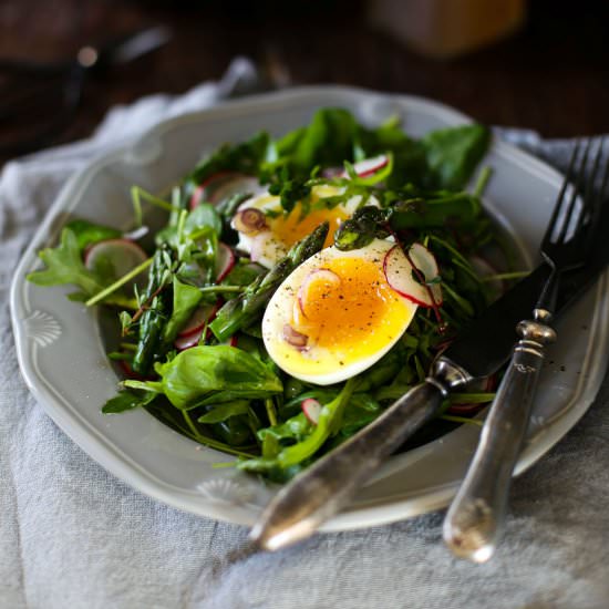 Salad of Asparagus and Soft Boiled Egg