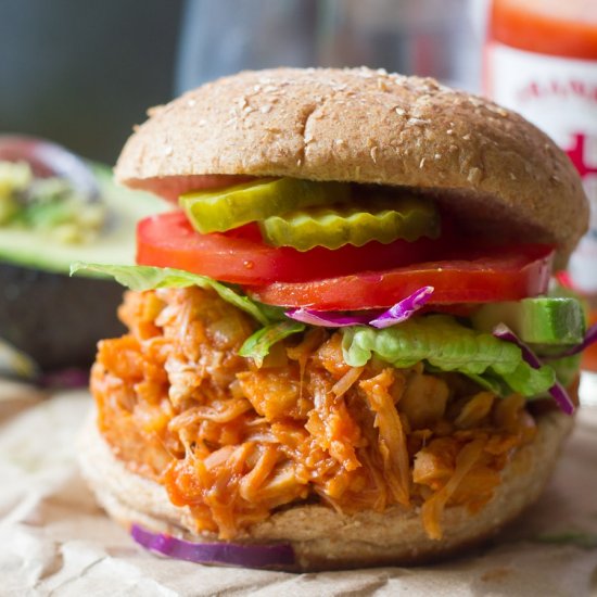 Maple Buffalo Jackfruit Sandwiches