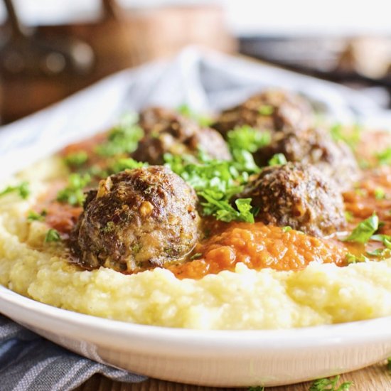 Meatballs with Polenta and Marinara