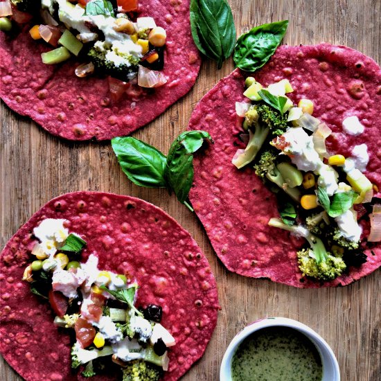 Beetroot Tacos with Roasted Veggies