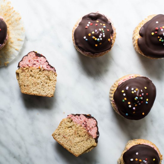 Roasted Strawberry Cupcakes