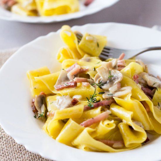 Speck & Mushroom Pappardelle