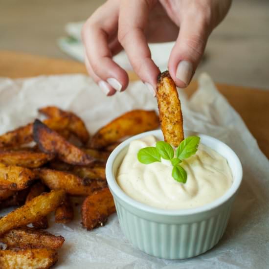 Crispy Wedges with Chimichurri Mayo