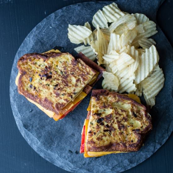 French Toast Fried Bologna Sandwich