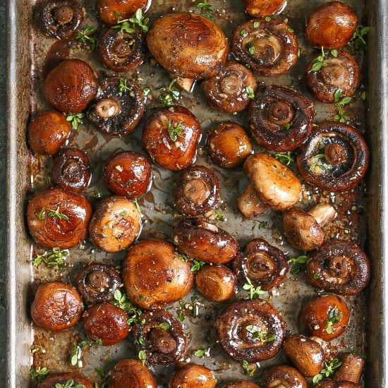 Sheet Pan Garlic Butter Mushrooms