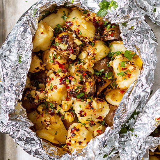 Garlic Butter Mushrooms and Gnocchi