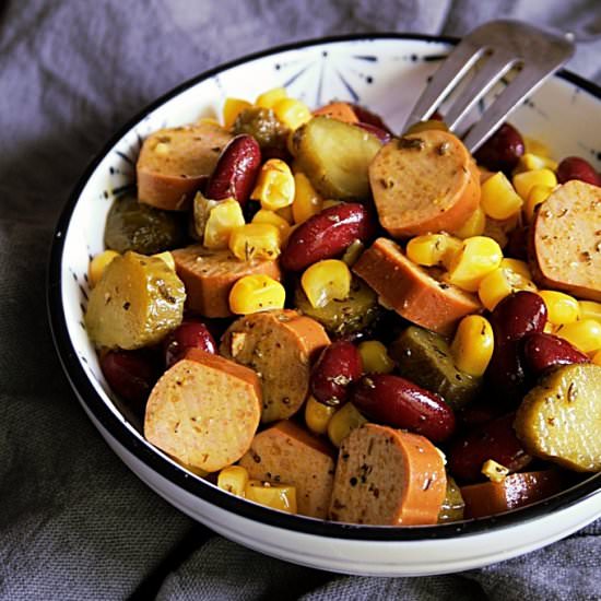 Vegan Wiener Kidney Beans Salad