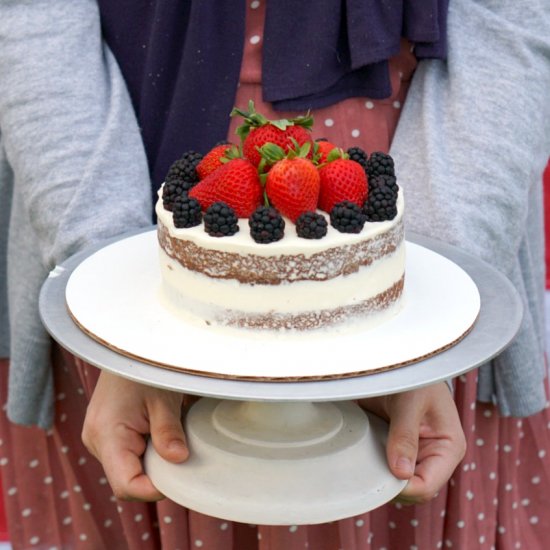 Low Carb 4th of July Vanilla Cake