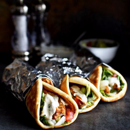 Mediterranean Chicken Pita Wraps