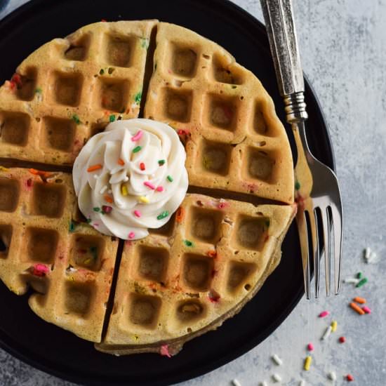 Gluten Free Funfetti Cake Waffles