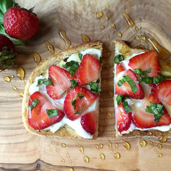 Sweet Strawberry Basil Toast