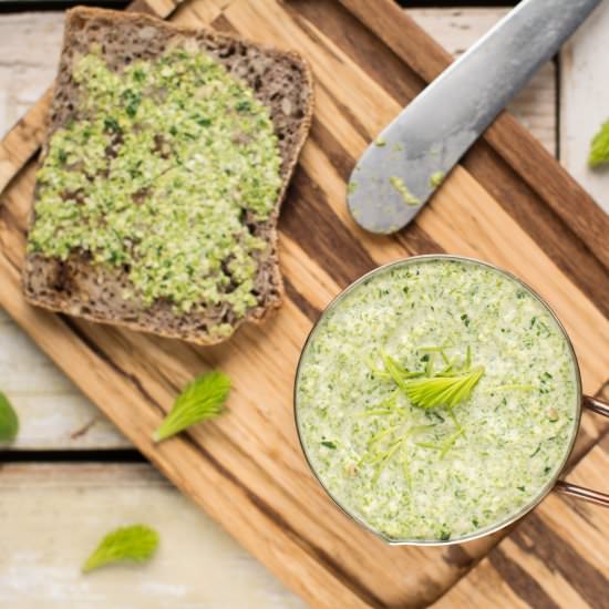 Vegan Oil-Free Spruce Tip Pesto