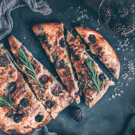 Crispy Blackberry Rosemary Focaccia