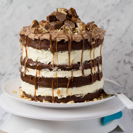 Chocolate Snickers Cake