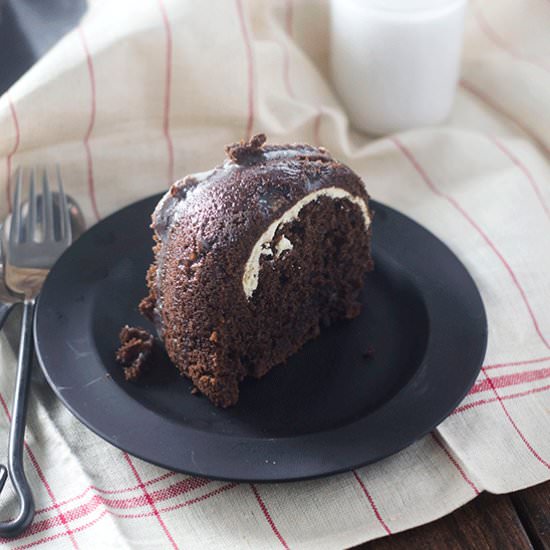 Chocolate Cream Cheese Filled Cake