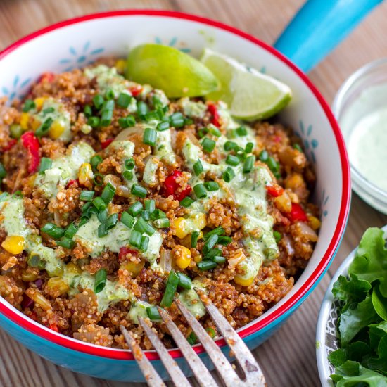 Mexican Quinoa With Cilantro Sauce