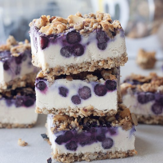 No Bake Blueberry Cheesecake Bars