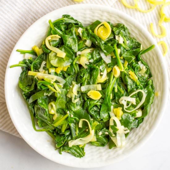 Spinach and Leeks