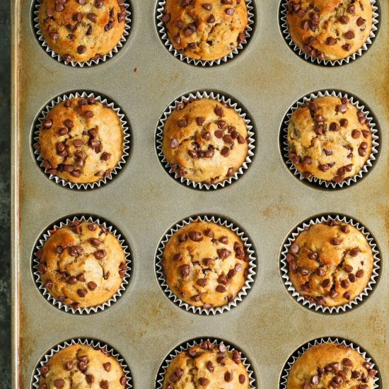 Skinny Banana Chocolate Chip Muffin