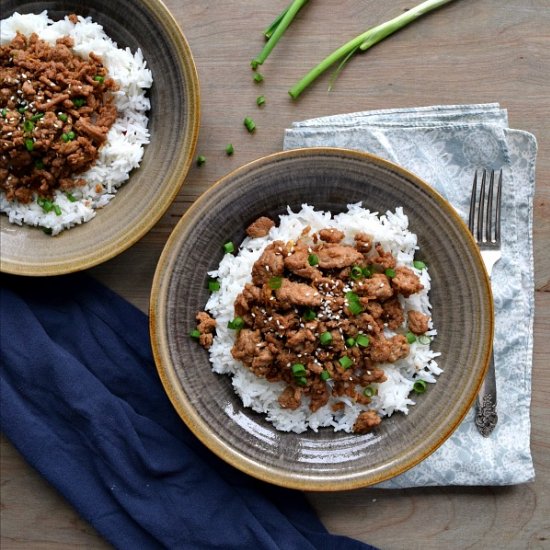 Korean Ground Turkey & Rice Bowls